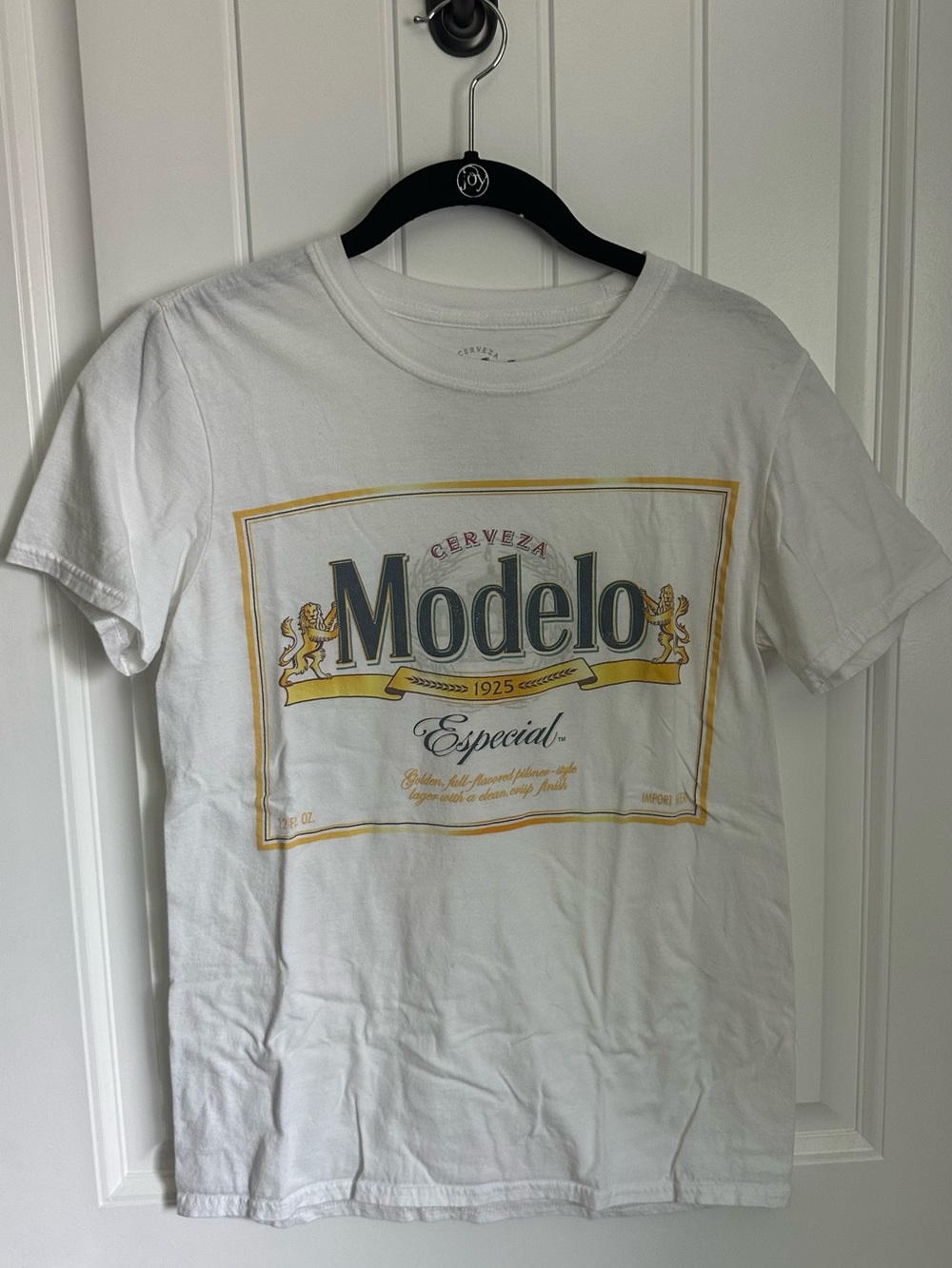 Modelo Especial 1925 Beer White Graphic Tee Shirt Small Cotton Ripple Junction
